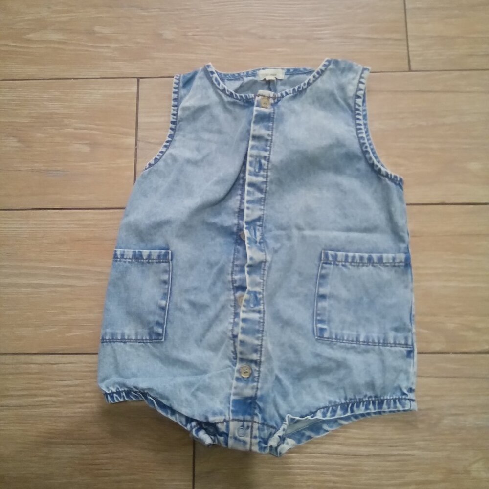 Lil legs denim baby romper